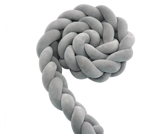 Coussin bébé avec tresse et nœud, protection pour berceau, décoration de chambre