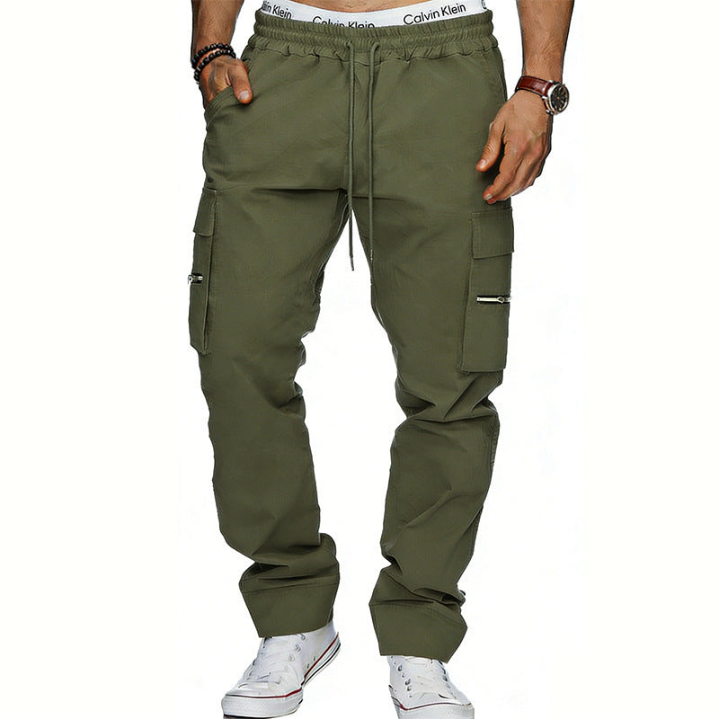 Pantalon décontracté pour homme, ample, avec poches multiples