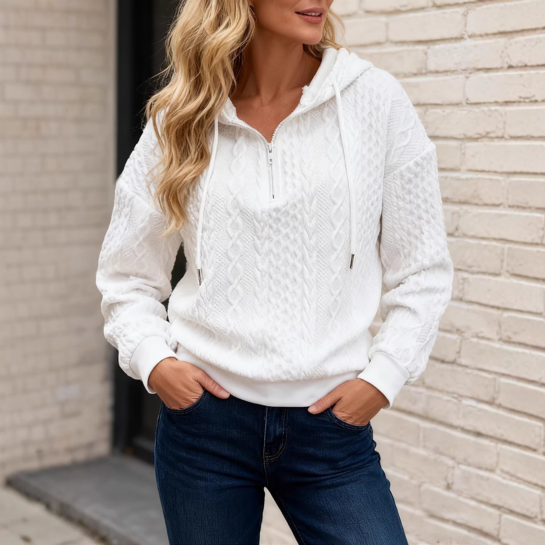 Hoodie décontracté pour femmes à fermeture éclair