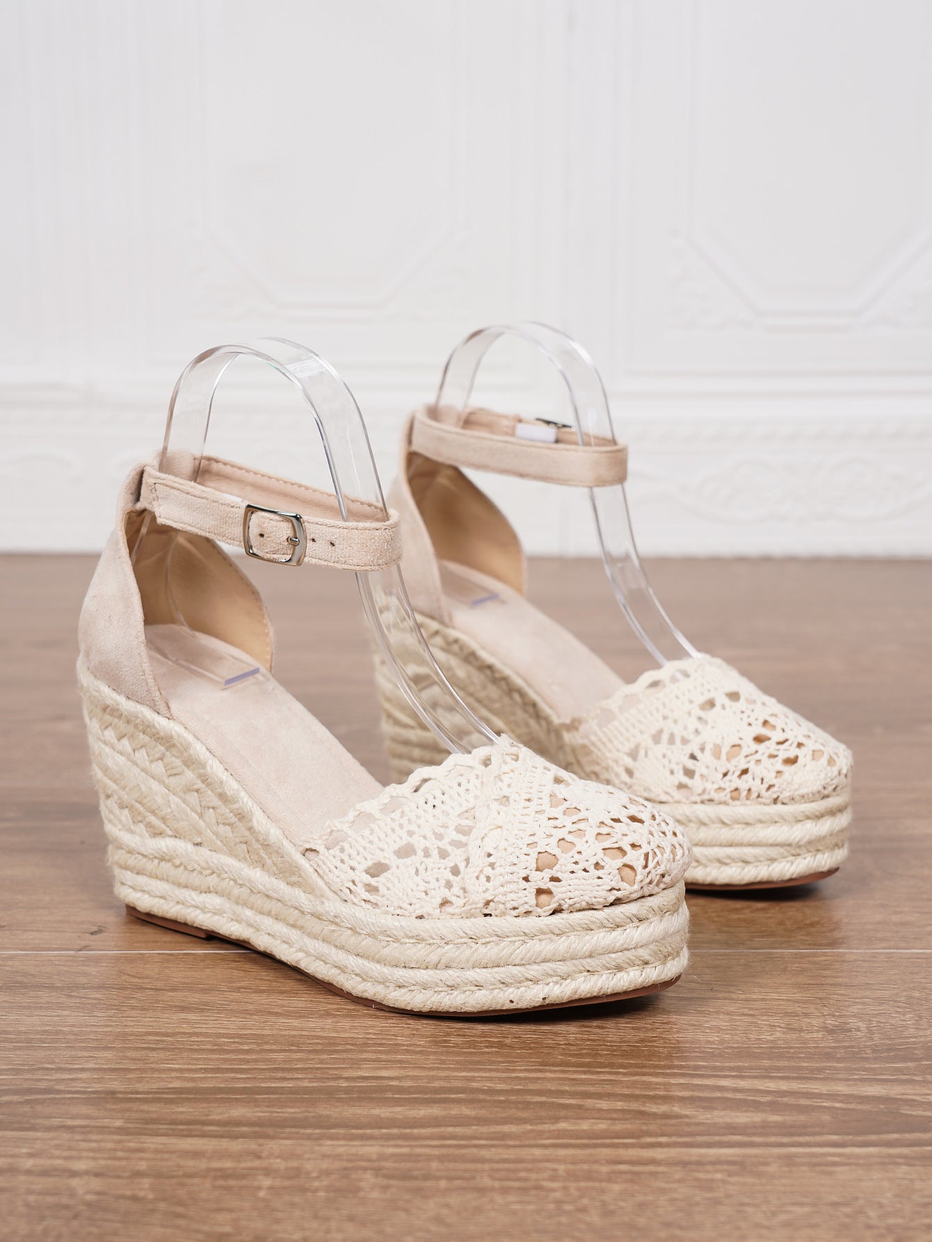 Sandales Espadrilles à Plateforme avec Bride Cheville