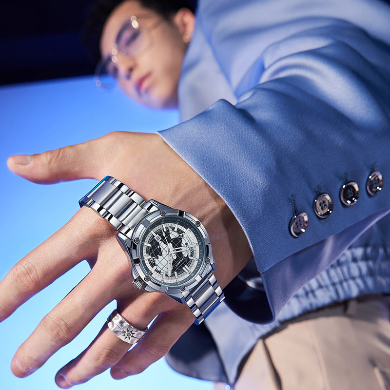 Montre Quartz Terre Lumineuse et Résistante à l'Eau