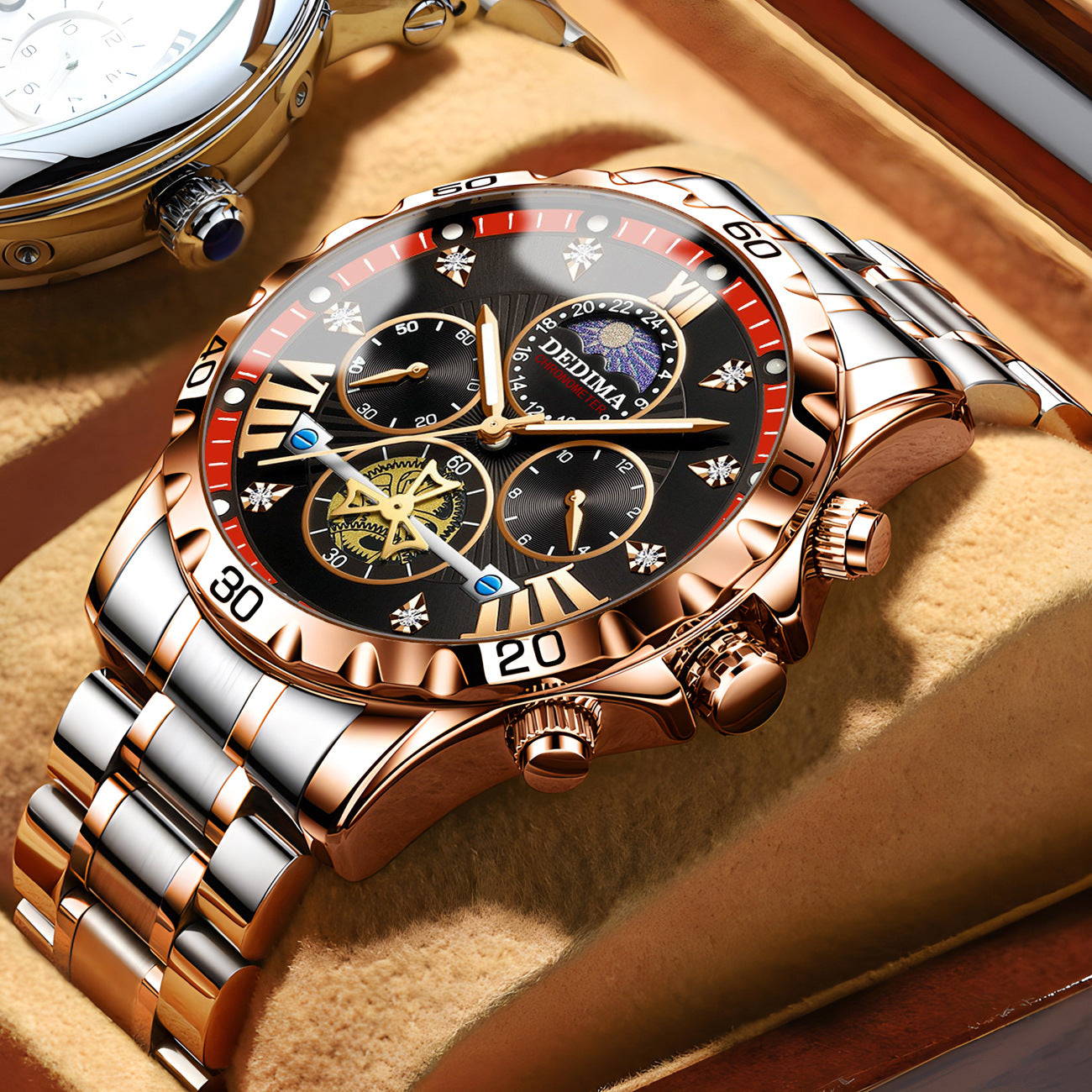 Montre Quartz à Volant Lumineuse Étanche pour Affaires