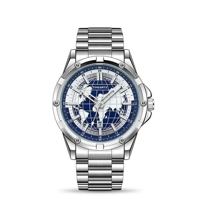 Montre Quartz Terre Lumineuse et Résistante à l'Eau