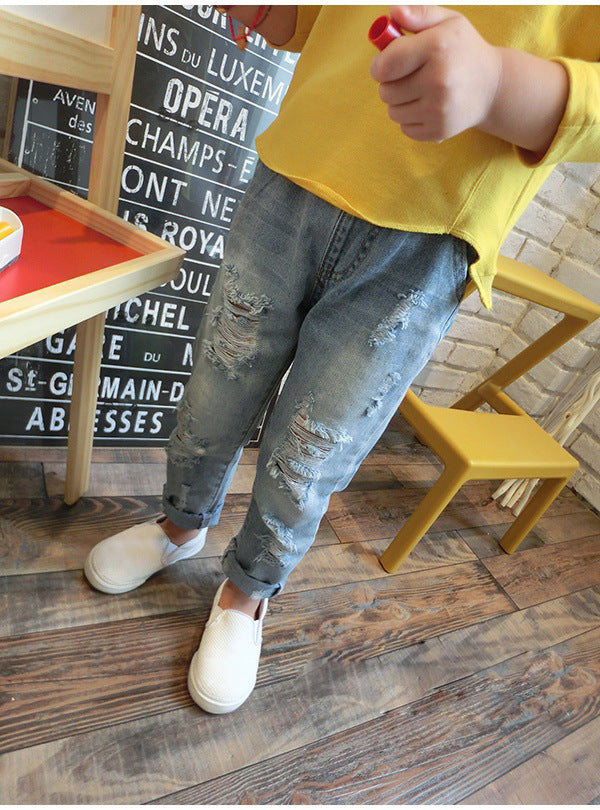 Nouveaux pantalons déchirés pour garçons