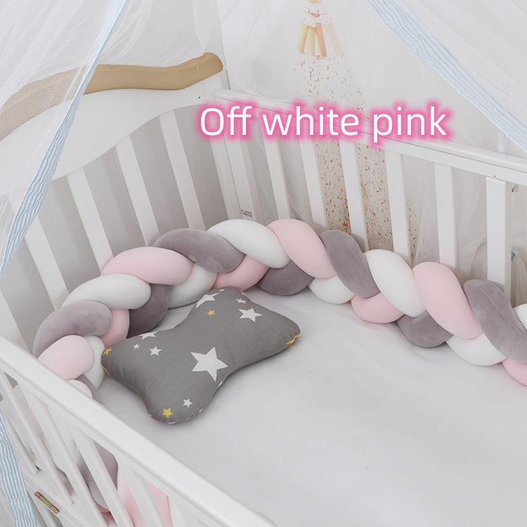 Coussin bébé avec tresse et nœud, protection pour berceau, décoration de chambre