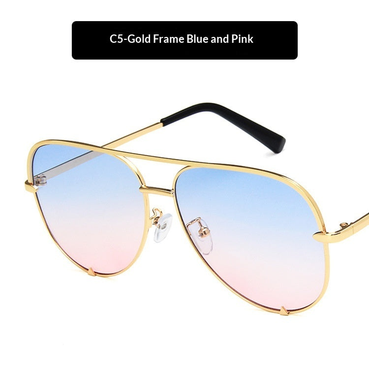 Lunettes de soleil en métal à double pont