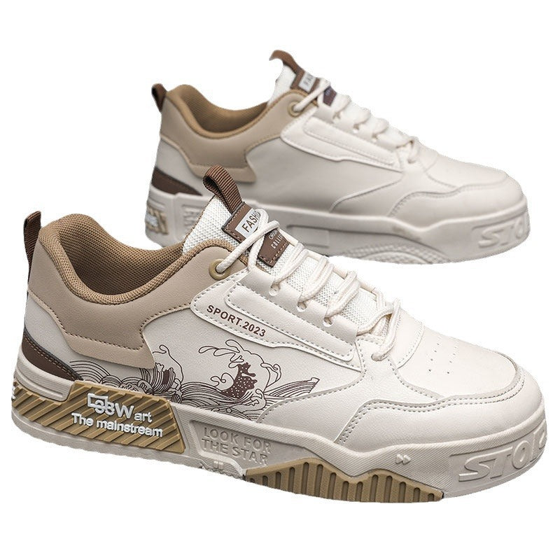 Sneakers blanches multifonctions avec semelle rehaussant discrète