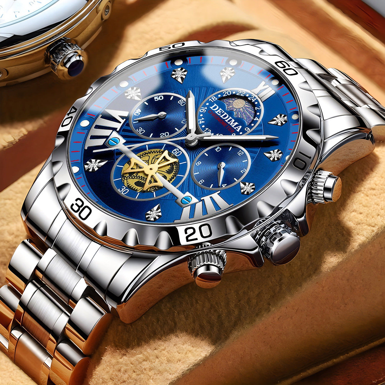 Montre Quartz à Volant Lumineuse Étanche pour Affaires